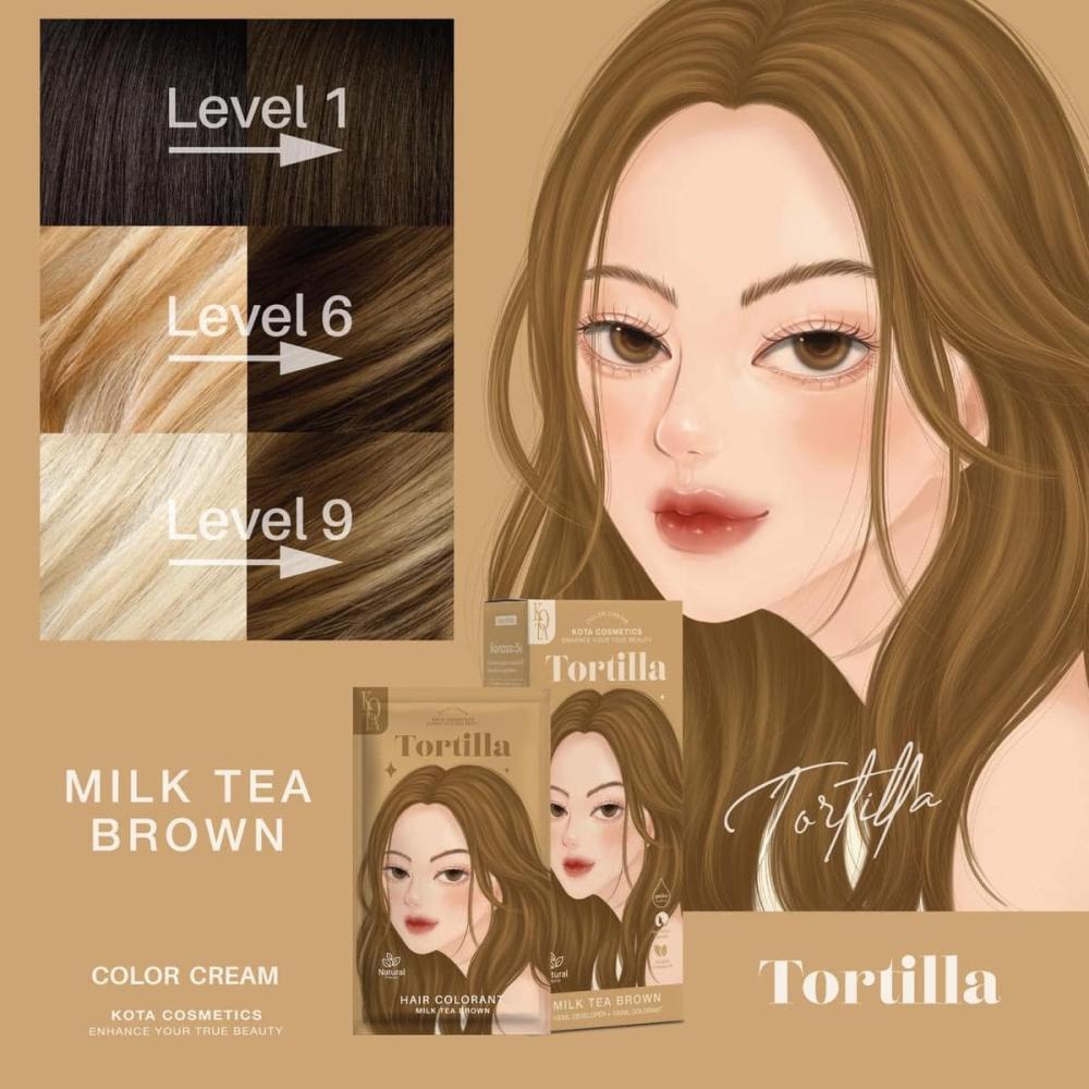 kota cosmetics Tortilla (Milk Tea Brown) صبغة شعر بمستخلصات طبيعية كرك شاي حليب Goodthings.bkk