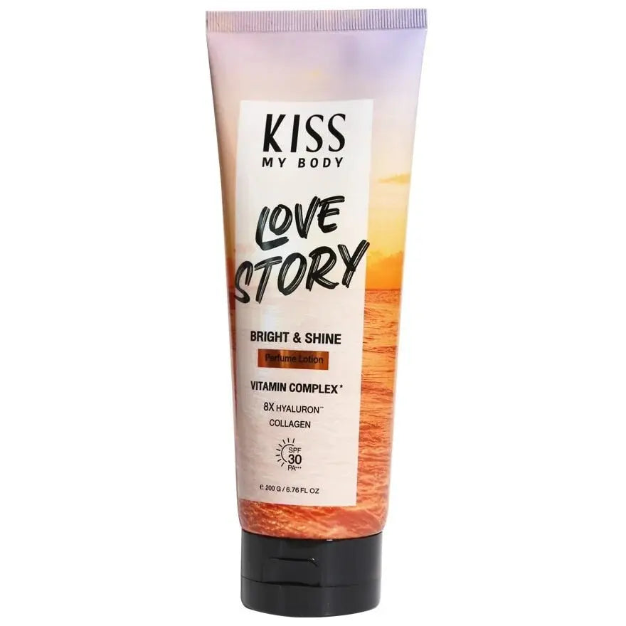 "لوشن كيس ماي بودي برايت شاين برفيوم بمعامل حماية SPF30 PA+++ لوف ستوري، بوزن 200 جم، يحتوي على خصائص تفتيح وترطيب، غني بمعامل حماية SPF30 للحماية من الأشعة فوق البنفسجية، يمنح البشرة إشراقة ونعومة مع رائحة عطرية رومانسية."
نايس ون
امازون
"Kiss My Body Bright Shine Perfume Lotion SPF30 PA+++ Love Story, a 200g lotion with brightening and hydrating properties, infused with SPF30 for UV protection, leaving skin luminous, smooth, and delicately scented with a romantic fragrance."