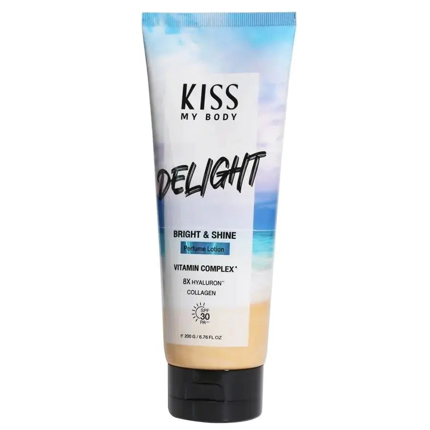 "لوشن كيس ماي بودي برايت شاين برفيوم بمعامل حماية SPF30 PA+++ ديلايت، بوزن 200 جم، يحتوي على خصائص تفتيح وترطيب، غني بمعامل حماية SPF30 للحماية من الأشعة فوق البنفسجية، يمنح البشرة إشراقة ونعومة مع رائحة منعشة ومبهجة."
نايس ون
امازون
"Kiss My Body Bright Shine Perfume Lotion SPF30 PA+++ Delight, a 200g brightening and moisturizing lotion, enriched with SPF30 for UV protection, leaving skin radiant, smooth, and lightly fragranced with a fresh, delightful scent."
