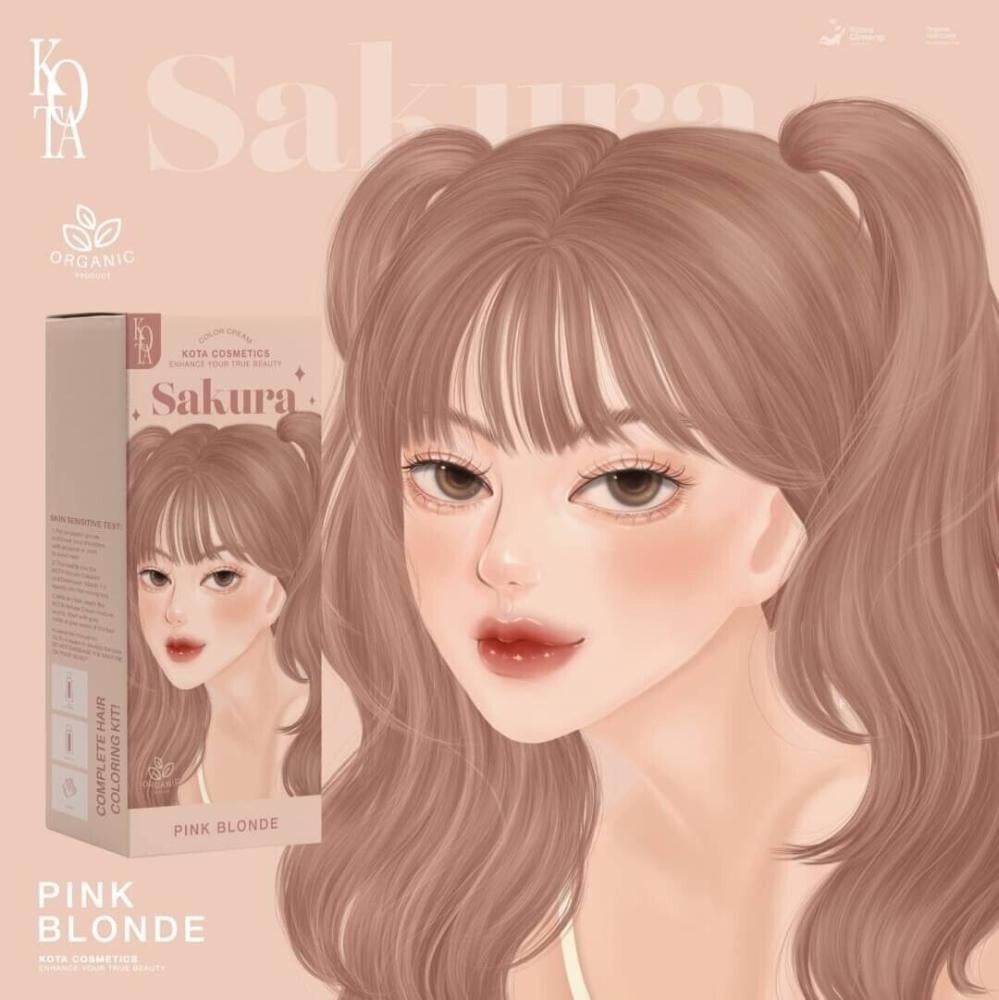 kota cosmetics Sakura (Pink Blonde) صبغة شعر بمستخلصات طبيعية ساكورا اشقر وردي Goodthings.bkk