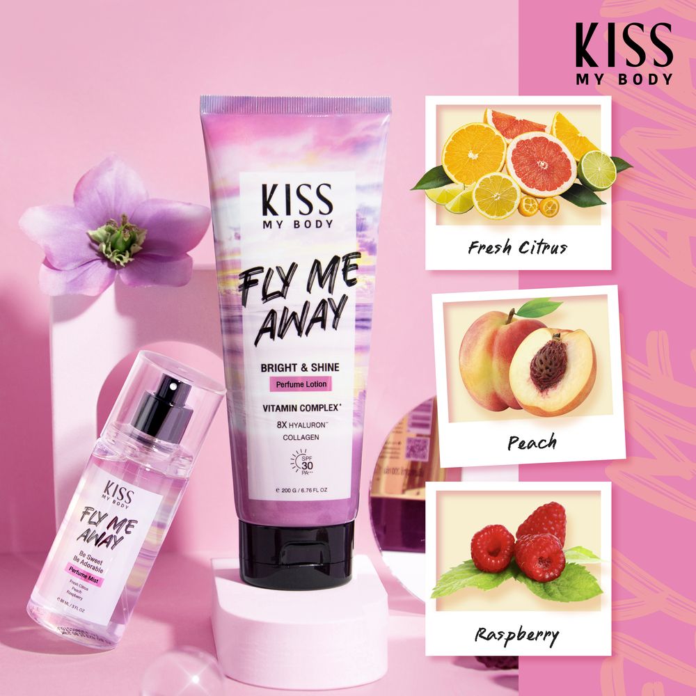 Kiss My Body Bright Shine Perfume Lotion SPF30 PA+++ Fly Me Away 200 G.