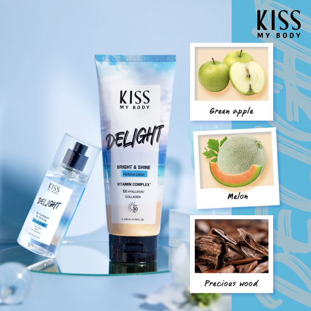 Kiss My Body Bright Shine Perfume Lotion SPF 30 PA+++ Delight 200 G.