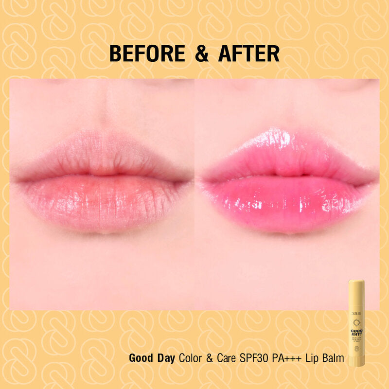 SASI Good Day Color & Care SPF30 PA+++ Lip Balm 3.5g  - ساسِي غود داي كولور آند كير بلسم الشفاه بعامل حماية SPF30 PA+++ - 3.5 جرام