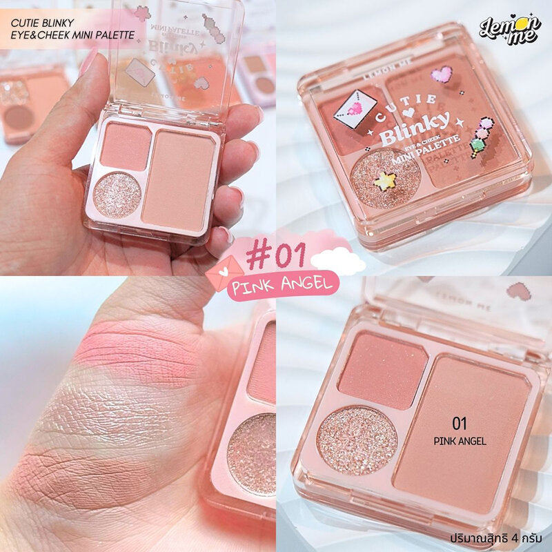 Lemon Me Cutie Blinky Eye & Cheek Mini Palette 4g - ليمون مي كيوتي بلينكي باليت صغيرة للعين والخد - 4 جرام