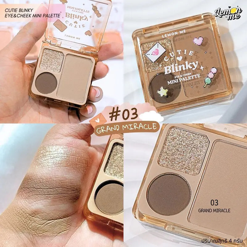 ليمون مي كيوتي بلينكي باليت صغيرة للعين والخد - 4 جرام
Lemon Me Cutie Blinky Eye &amp; Cheek Mini Palette – 4g