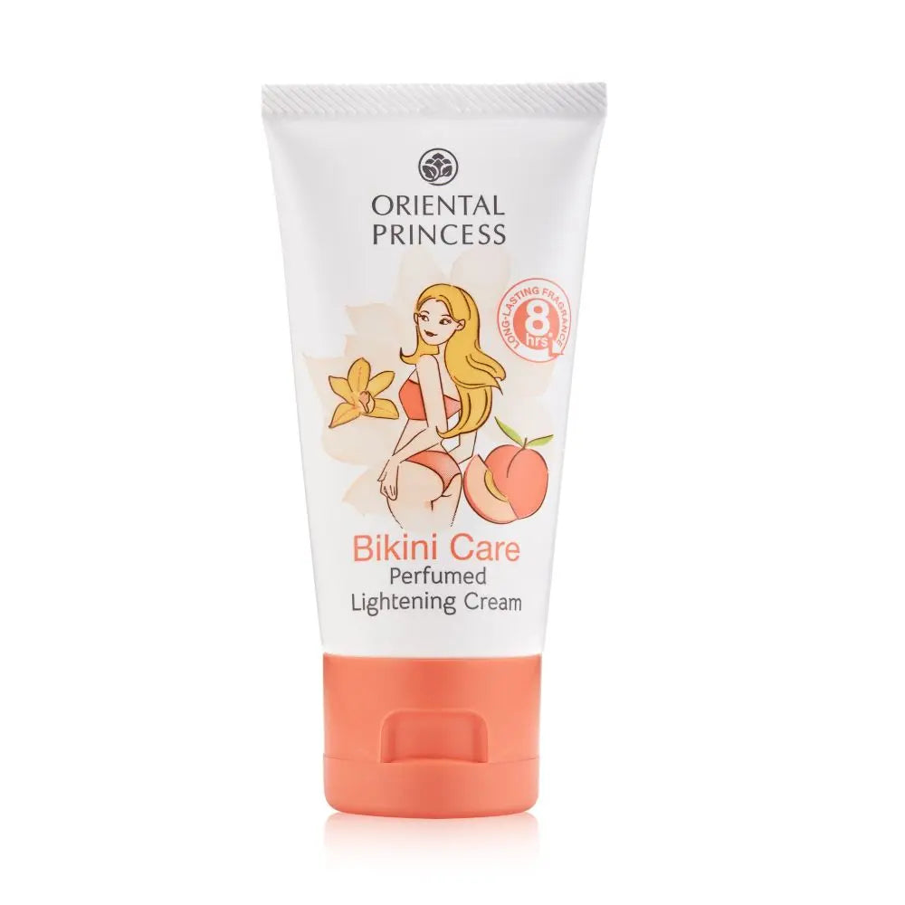 Oriental Princess Bikini Care cream tube on a white background