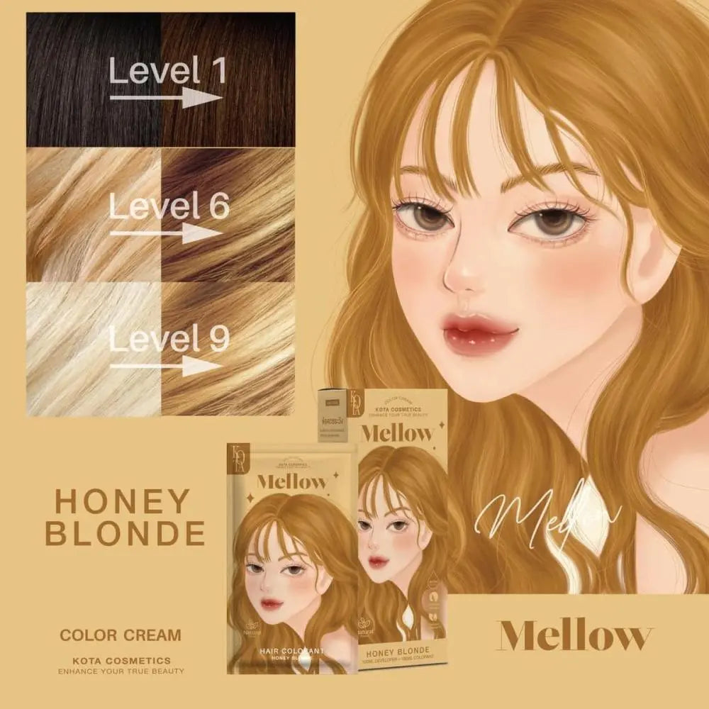 kota cosmetics Mellow (Blonde honey) صبغة شعر بمستخلصات طبيعية عسلي Goodthings.bkk