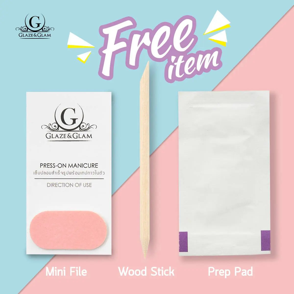 #PM0070 أظافر صناعية لصق ذاتي اللون الأزرق Goodthings.bkk