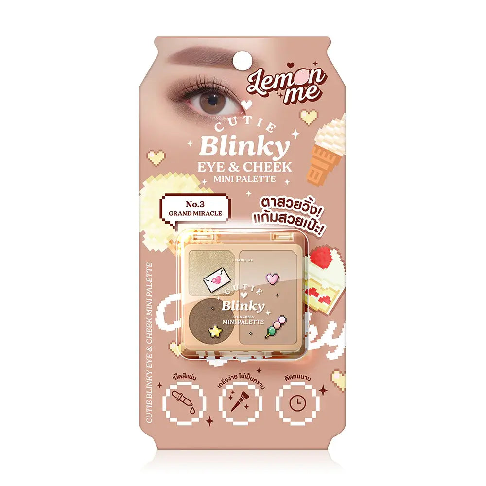 ليمون مي كيوتي بلينكي باليت صغيرة للعين والخد - 4 جرام
Lemon Me Cutie Blinky Eye &amp; Cheek Mini Palette – 4g