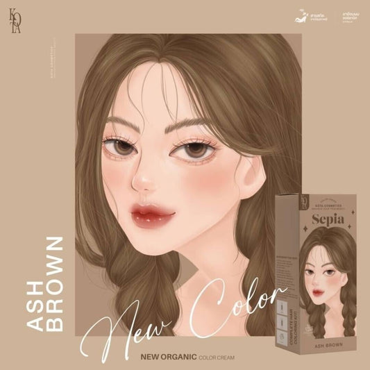 kota cosmetics Sepia (Ash Brown) صبغة شعر بمستخلصات طبيعية بني داكن Goodthings.bkk