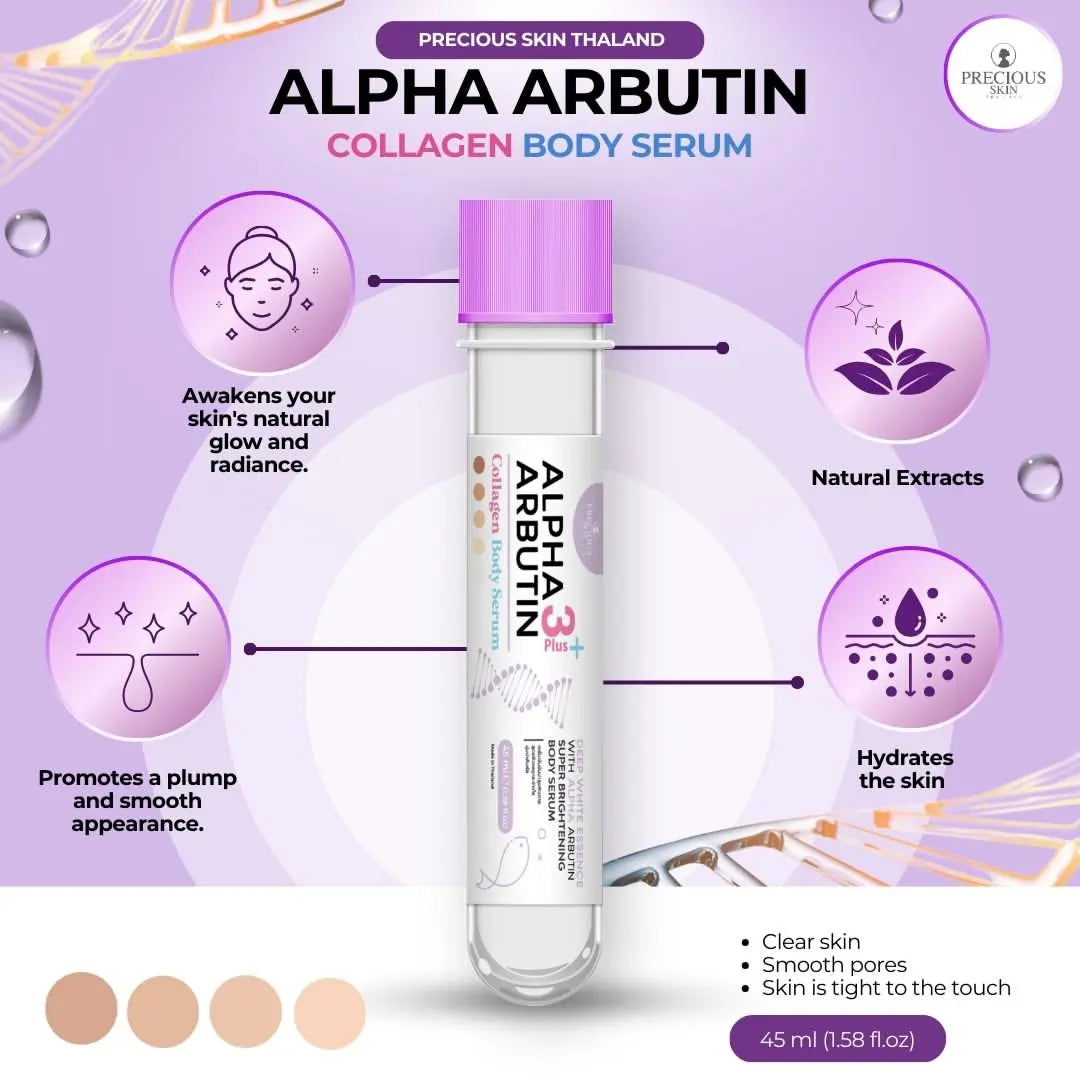 Precious Skin Alpha Arbutin 3 plus Collagen Serum Shot سيروم الفا اربوتين المركز لتبييض وتوهج الجسم السريع Goodthings.bkk
