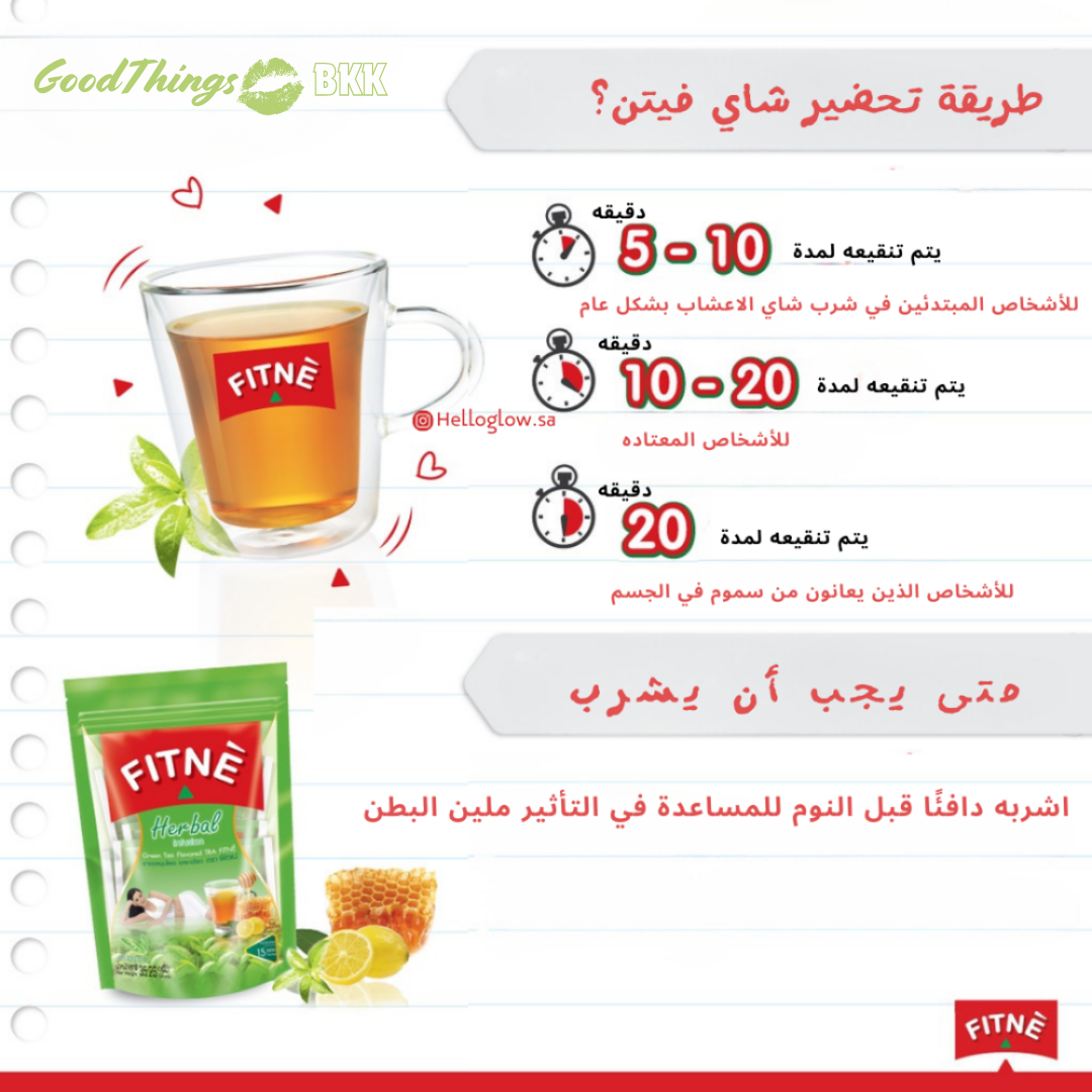 FITNE’ HERBAL INFUSION GREEN TEA FLAVORED - شاي الاخضر من فيتن