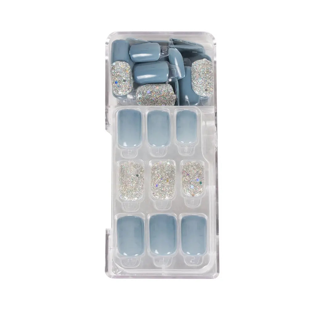 #PM0070 أظافر صناعية لصق ذاتي اللون الأزرق Goodthings.bkk