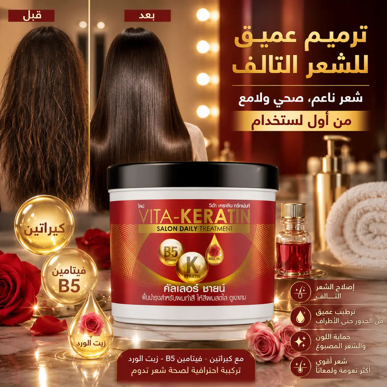 Vita Keratin TM Color Shine 250ML - عناية بالكيراتين ولمعان وحماية الشعر المصبوغ 250 مل Goodthings.bkk