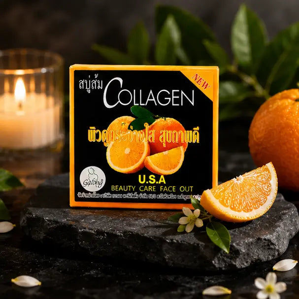 Galong Collagen Orange Whitening Facial Soap – صابونة الكولاجين والبرتقال لتفتيح وتنظيف البشرة Goodthings.bkk