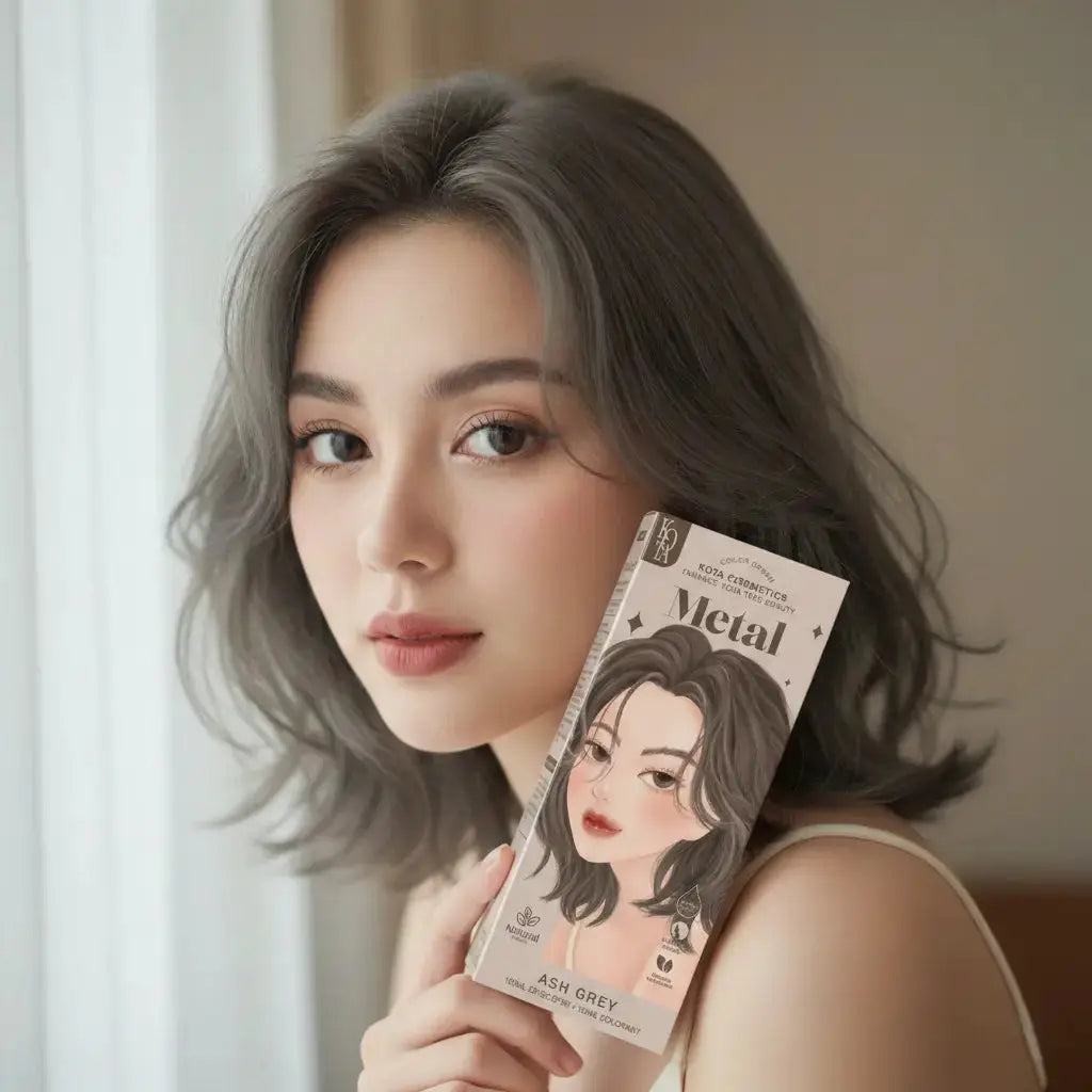 Ash Grey صبغة شعر كوتا كوزمتكس | لون رمادي معدني تركيبة عضوية مغذية Goodthings.bkk