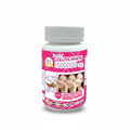 Supplement bottle labeled 'Gluta White 1500000 mg' with a pink label on a white background