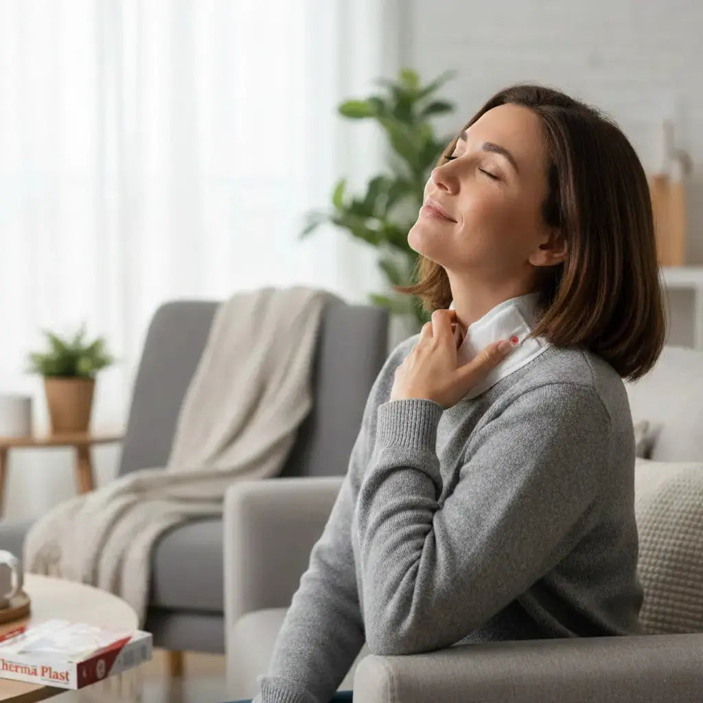 لصقات ثيرما بلاست الحرارية للرقبة | علاج الألم واسترخاء العضلات (علبة 3 قطع) Goodthings.bkk