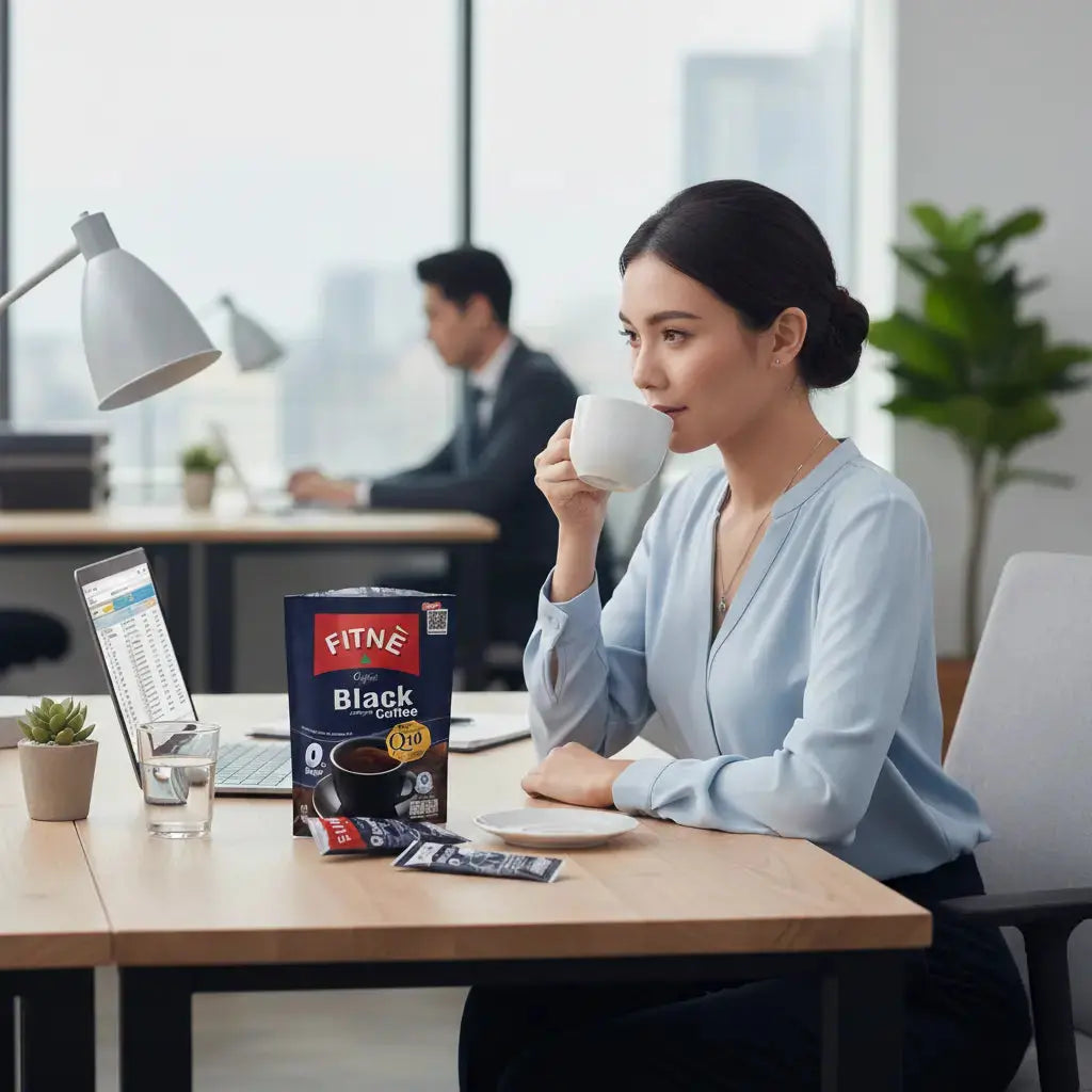 قهوة فيتني السوداء بـ (كو-إنزيم كيو 10) وإل-كارنيتين - 10 أظرف Goodthings.bkk