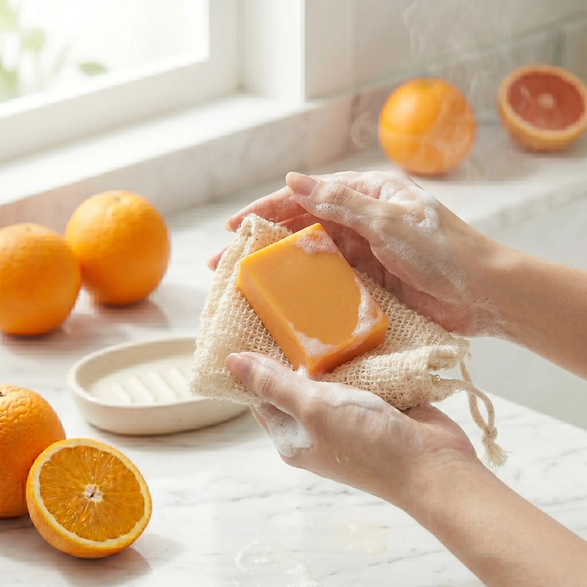 (MAYA White Vit C Soap) صابون مايا وايت فيتامين سي | تفتيح فائق وتنظيف عميق بخلاصة البرتقال Goodthings.bkk