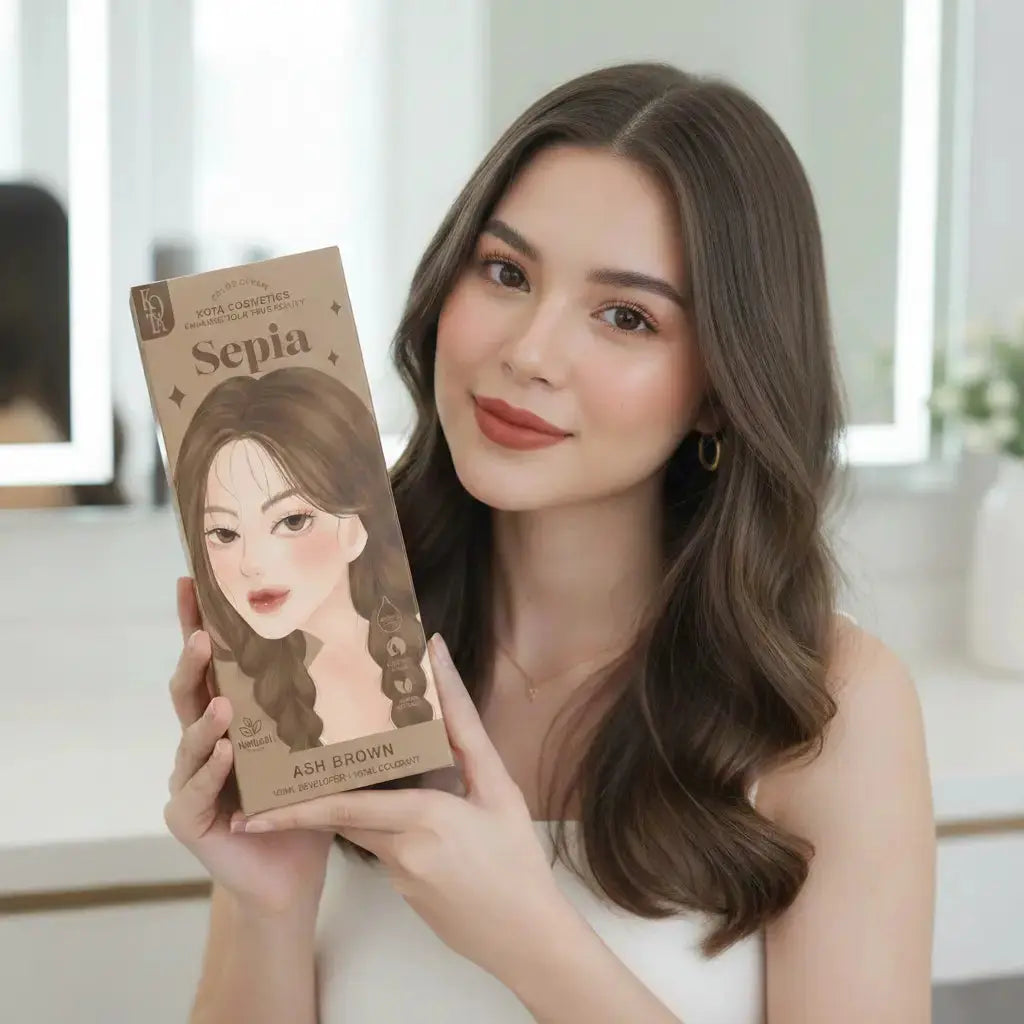 Sepia - Ash Brown صبغة شعر كوتا كوزمتكس | لون بني رمادي تركيبة عضوية Goodthings.bkk