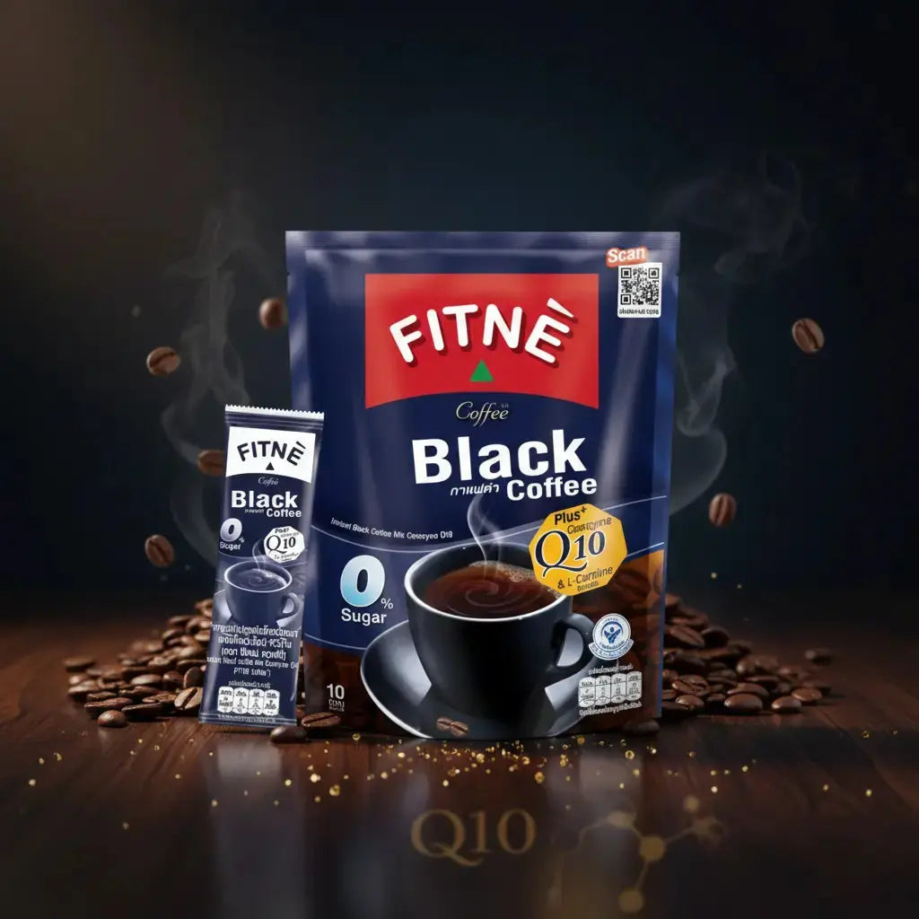 قهوة فيتني السوداء بـ (كو-إنزيم كيو 10) وإل-كارنيتين - 10 أظرف Goodthings.bkk