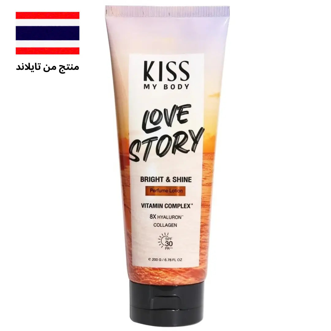 "لوشن كيس ماي بودي برايت شاين برفيوم بمعامل حماية SPF30 PA+++ لوف ستوري، بوزن 200 جم، يحتوي على خصائص تفتيح وترطيب، غني بمعامل حماية SPF30 للحماية من الأشعة فوق البنفسجية، يمنح البشرة إشراقة ونعومة مع رائحة عطرية رومانسية."
نايس ون
امازون
"Kiss My Body Bright Shine Perfume Lotion SPF30 PA+++ Love Story, a 200g lotion with brightening and hydrating properties, infused with SPF30 for UV protection, leaving skin luminous, smooth, and delicately scented with a romantic fragrance."


