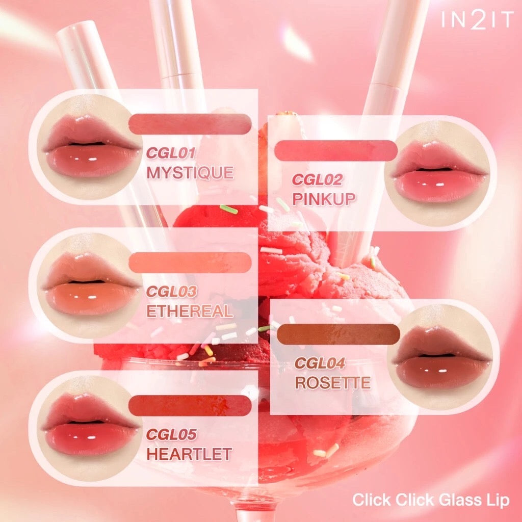 ￼In2It Click Click Glass Lip 1.5g In2It ملمع شفاه لامع وجذاب.