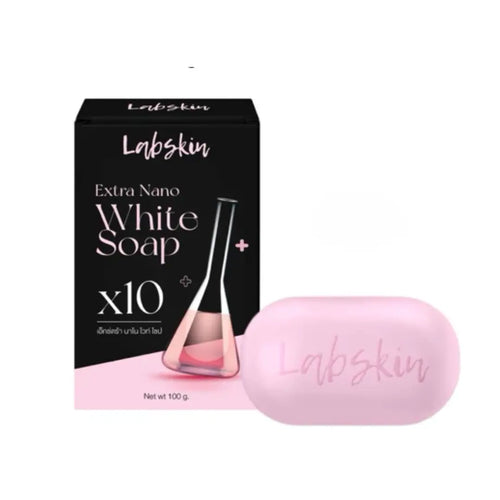 Labskin Extra Nano White Soap packaging with a bar of soap on a white background