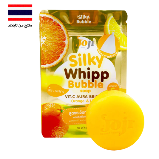 JOJI Secret Young Silky Whipp Bubble Soap VitC Aura Bright 100g -C لتفتيح وإشراقة البشرة صابونة جوجي سيكرت يونغ سيلكي ويب الفقاعية بفيتامين