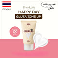 SPF 50+++ PRAELY HAPPY DAY GLUTA TONE UP: كريم الجلوتاثيون الموحد للون والحماية من الشمس Goodthings.bkk