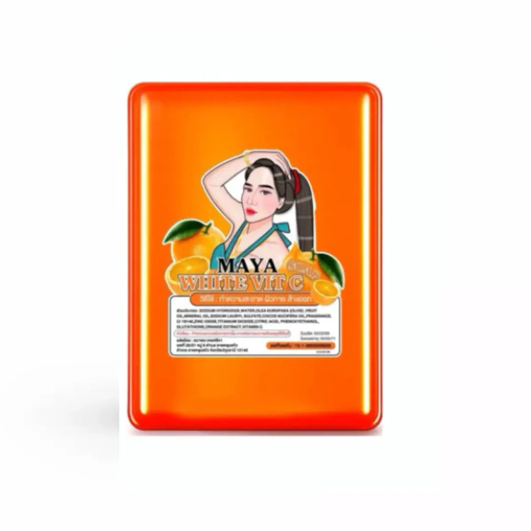 (MAYA White Vit C Soap) صابون مايا وايت فيتامين سي | تفتيح فائق وتنظيف عميق بخلاصة البرتقال Goodthings.bkk