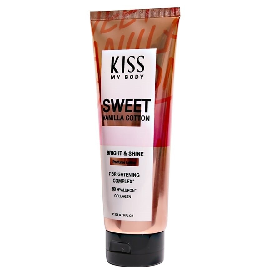 Kiss My Body Bright Shine Perfume Lotion Sweet Vanilla Cotton 226 G.