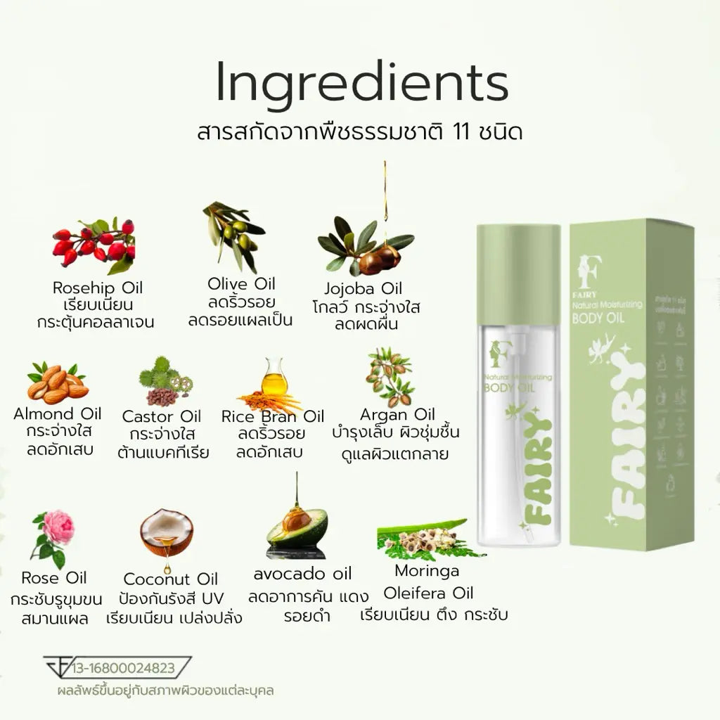 FAIRY NATURAL MOISTURIZING BODY OIL | فيري ناتشورال بادي أويل Goodthings.bkk