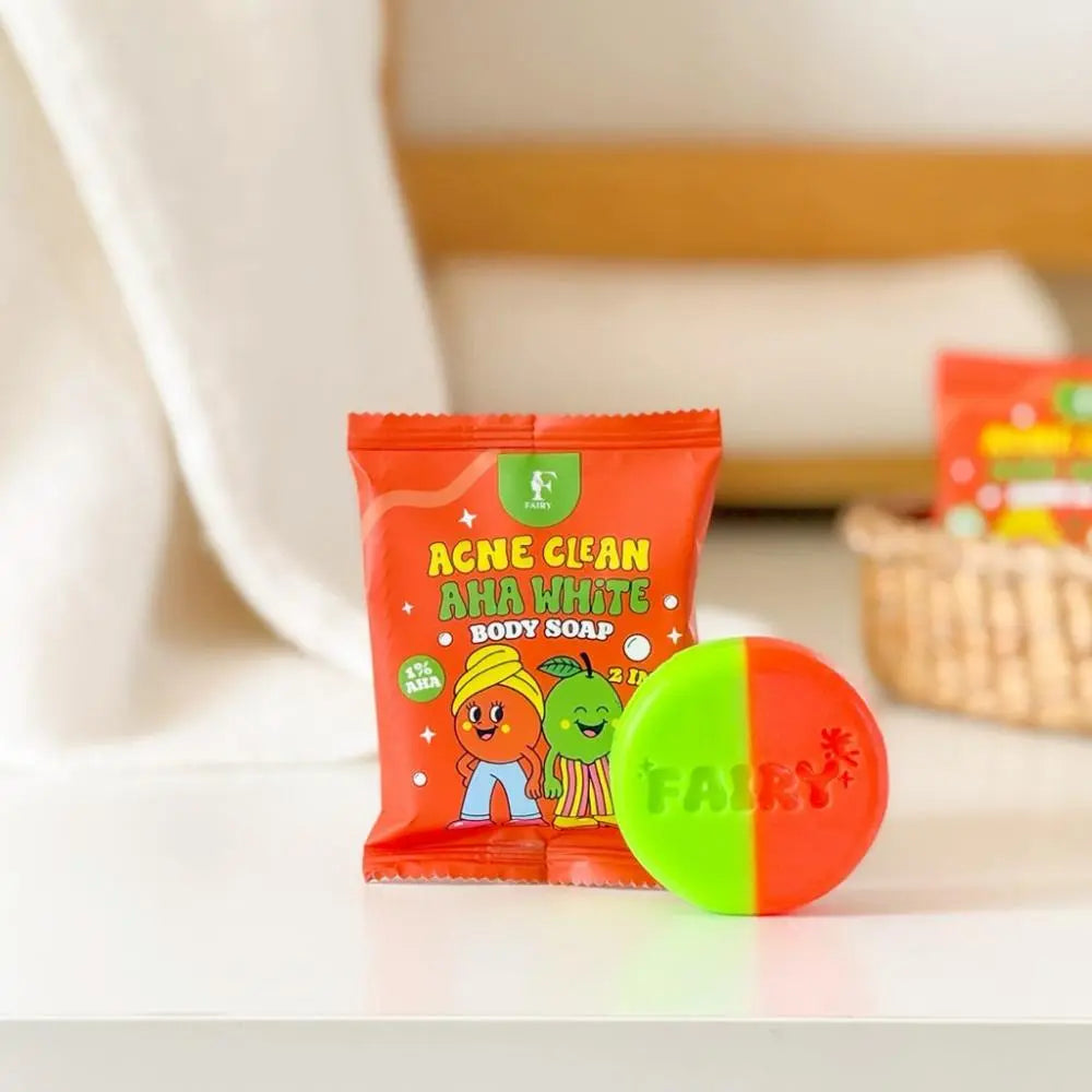 صابونة فايري أكن كلين AHA وايت لتقشير وتنظيف الجسم – Fairy Acne Clean AHA White Body Soap Fairy