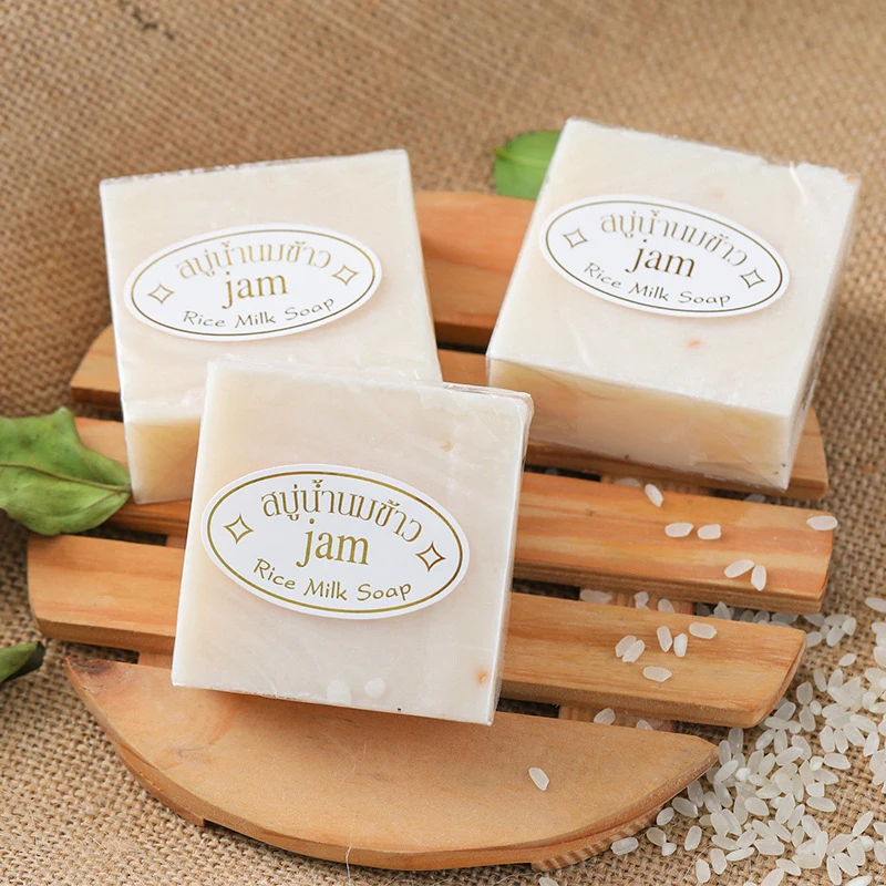 jam rice milk soap สบู่น้ำนมข้าว - صابون حليب الارز التايلندي